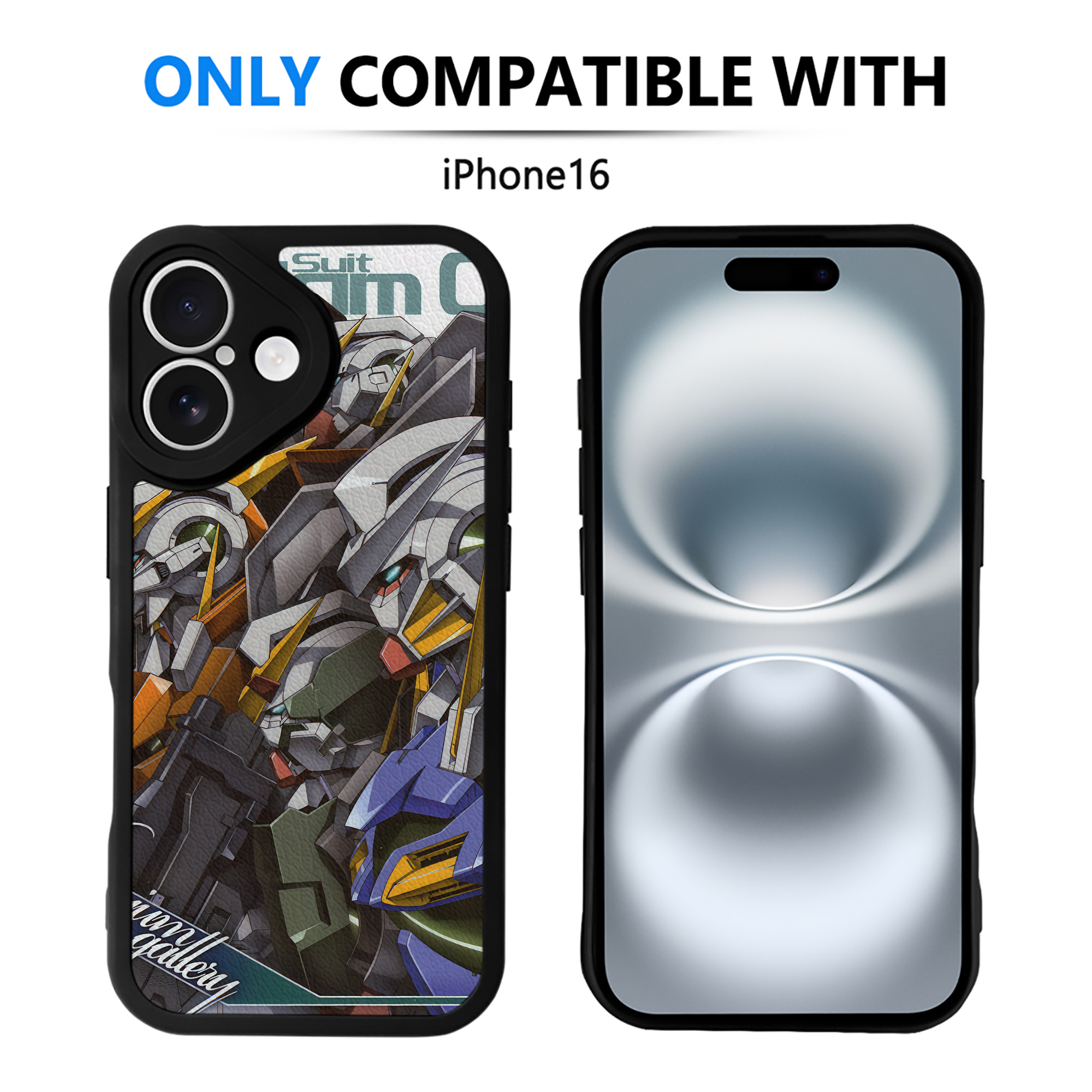 （画像用） 機動戦士ガンダム Mobile Suit Gundam 【iPhone 16シリーズ対応】シリコンスマホケース（レザー調） 材質：シリコン